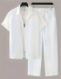 Men's White Colour Premium Lining Structured Top Bottom Set