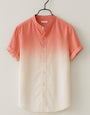 Peach Colour Ombre Cotton Short Sleeve Shirt