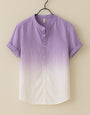 Lavender Colour Ombre Cotton Short Sleeve Shirt