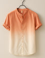 Orange Colour Ombre Cotton Short Sleeve Shirt