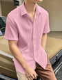 Pink Seersucker Half Sleeve Shirt