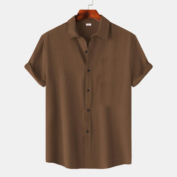 Brown Colour Premium Lining Structured Short Sleeve Shirt