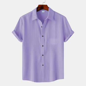 Lavender Colour Premium Lining Structured Short Sleeve Shirt