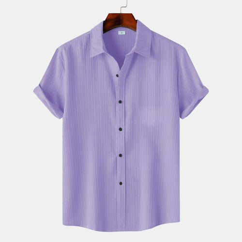 Lavender Colour Premium Lining Structured Short Sleeve Shirt
