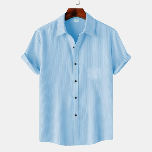 Sky Blue Colour Premium Lining Structured Short Sleeve Shirt