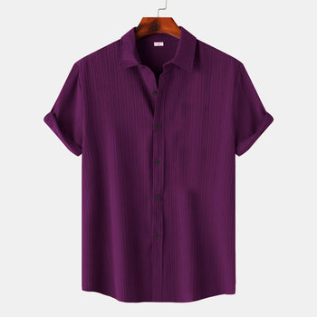 Wine Colour Premium Lining Structured Short Sleeve Shirt