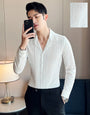 White Colour Premium Box Textured Full Sleeve Shirt
