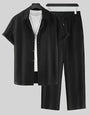 Men's Black Colour Premium Lining Structured Top Bottom Set