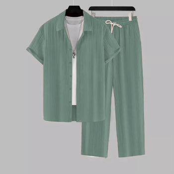 Men's Faded Colour Premium Lining Structured Top Bottom Set