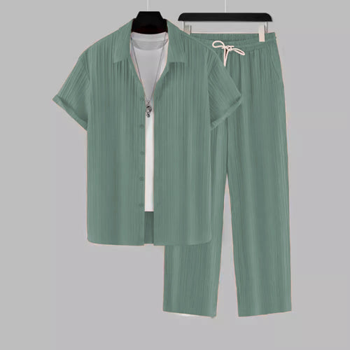Men's Faded Colour Premium Lining Structured Top Bottom Set