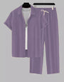 Men's Lavender Colour Premium Lining Structured Top Bottom Set