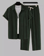 Men's Mehendi Colour Premium Lining Structured Top Bottom Set