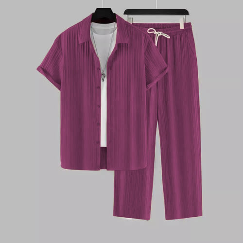 Men's Melon Colour Premium Lining Structured Top Bottom Set