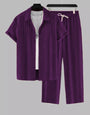 Men's Wine Colour Premium Lining Structured Top Bottom Set