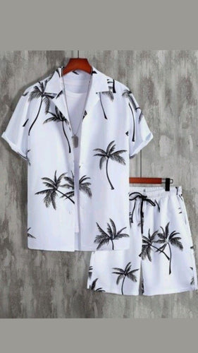 Luna Men Palm Tree Shirt Shorts Set
