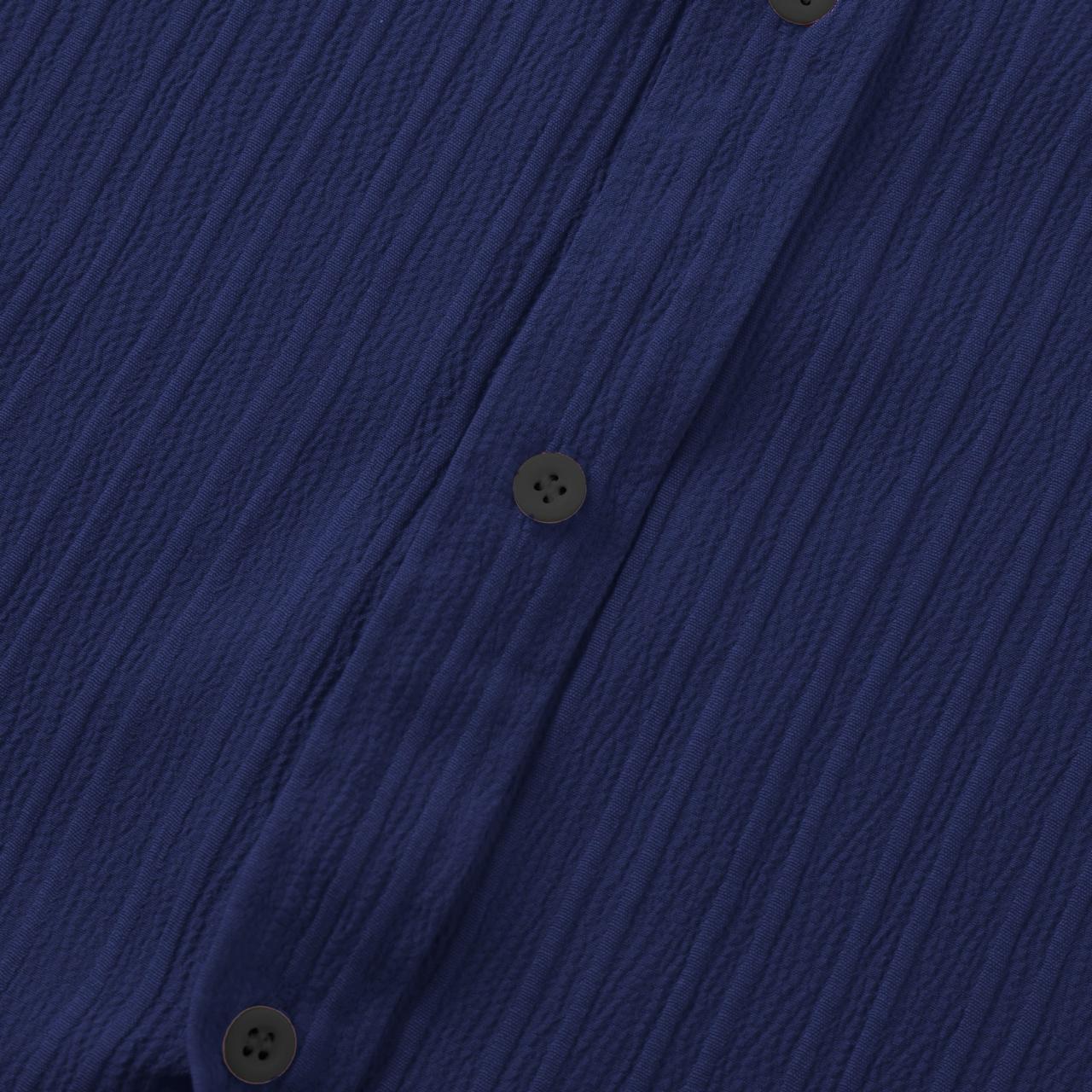 Dark Blue Colour Premium Lining Structured Short Sleeve Shirt