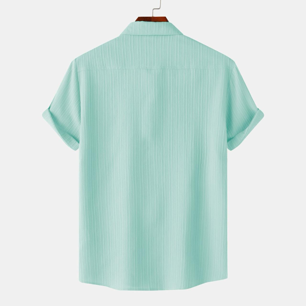 Faded Colour Premium Lining Structured Short Sleeve Shirt