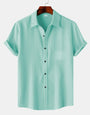 Faded Colour Premium Lining Structured Short Sleeve Shirt