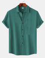 Green Colour Premium Lining Structured Short Sleeve Shirt