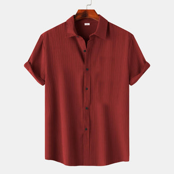 Maroon Colour Premium Lining Structured Short Sleeve Shirt