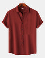 Maroon Colour Premium Lining Structured Short Sleeve Shirt