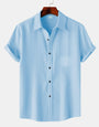 Sky Blue Colour Premium Lining Structured Short Sleeve Shirt