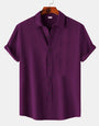 Wine Colour Premium Lining Structured Short Sleeve Shirt