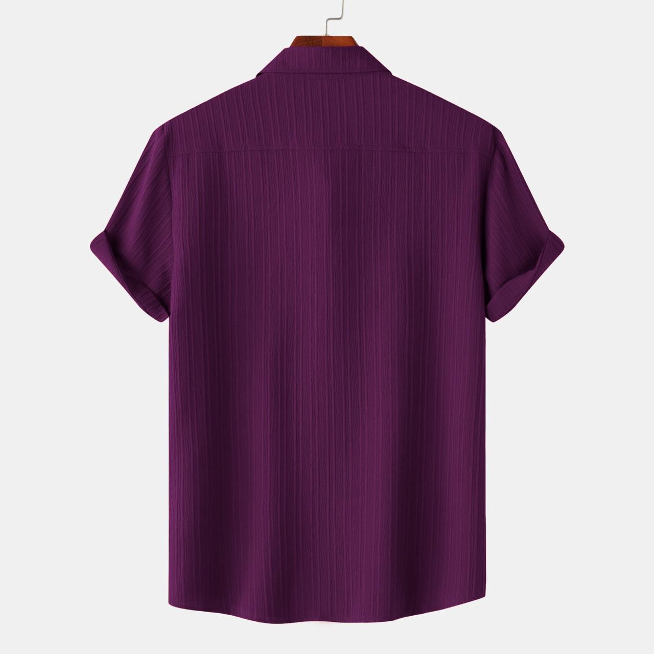 Wine Colour Premium Lining Structured Short Sleeve Shirt
