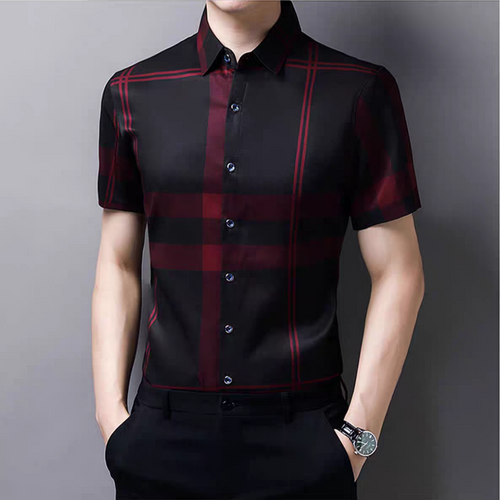 Obsidian Ember Grid Formal Shirt
